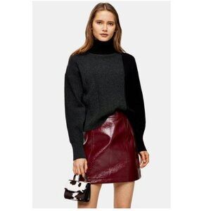 TOPSHOP Knitted Crop Turtleneck Sweater